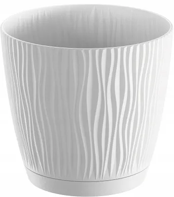 Produktbild von Blumentopf Sandy mit Schale weiß 16,8 cm