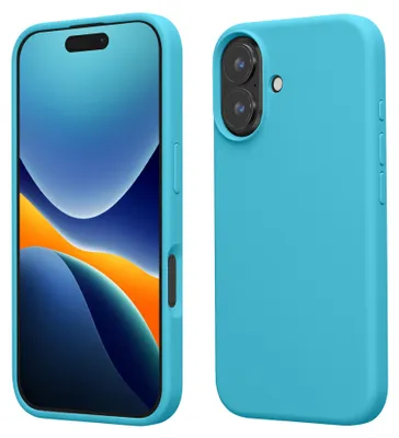 Produktbild von kwmobile Handyhülle für iPhone 16 Hülle, für iPhone 16 Case - Hülle Silikon - kabelloses Laden - Cool Glacier