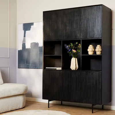 Produktbild von Starfurn - Fächerschrank Madison XL Schwarz - 135 cm