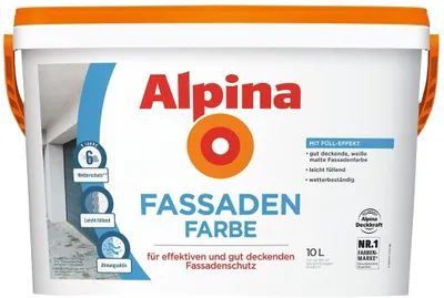 Produktbild von Alpina Premium Fassadenfarbe 10 Liter weiß matt