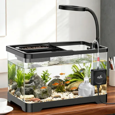 Aquarium 8 l Starterset mit LED, Pumpe, Filter