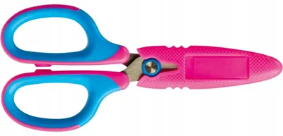 Obrázek produktu pro Tetis Nůžky na papír školní modro-růžové 13,5 cm