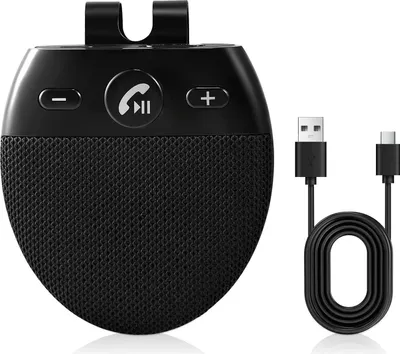 Produktbild von Auto Bluetooth Freisprecheinrichtung - Lautsprecher - Unterstützt 2 Telefone - Siri Sprachassistent - Schwarz
