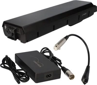 Produktbild von E-BIKE VISION Akku 36V 20Ah 720Wh für Bosch Gepäckträger + 4A Ladegerät + Adapter