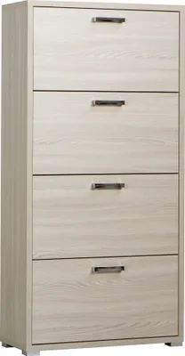 Immagine prodotto di Milani Home - scarpiera 4 ante a ribalta 75 x 33 x 152 cm, marrone, mobile salvaspazio per ingresso e corridoio