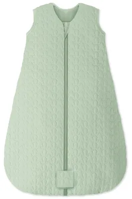 Imagen del producto de Saco de dormir para bebé, invierno, 2,5 TOG, 90 cm, de algodón, para bebés de 18 a 24 meses, color verde, ideal para noches frías