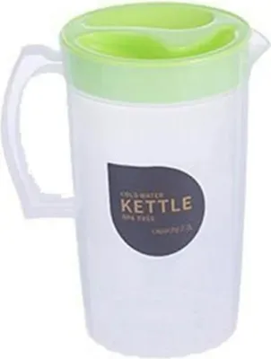 Produktbild von 2-Liter-Wasserkrug (68 Unzen) mit Deckel und Griff, Eisteekrug, Saftkrug aus Kunststoff, Heiß-/Kaltwasserkrug, Saft- und Eisteegetränke