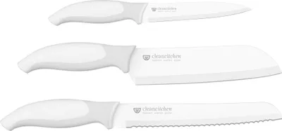 Produktbild von Küchenmesser-Set CleanCitchen, 3-teilig, weiß