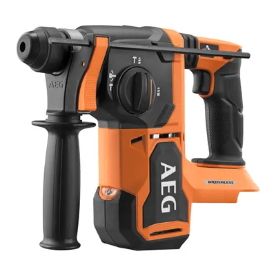 A studio shot of a cordless rotary hammer drill.