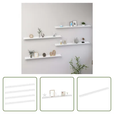 Produktbild von The Living Store Wandregale 4 Stk. Weiß 100x9x3 cm