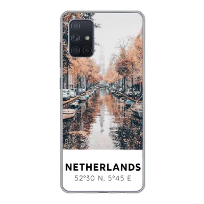 Produktbild von MuchoWow® Handyhülle Schutzhülle Hülle für Samsung Galaxy A51 5G Niederlande - Amsterdam - Gracht - Herbst Silikon Softcase Handy Hülle - Abbildung