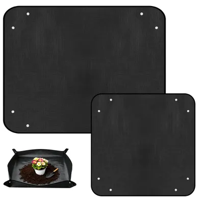 Pflanzmatte 2er-Set 150x100 cm & 50x50 cm, wasserdicht, schwarz