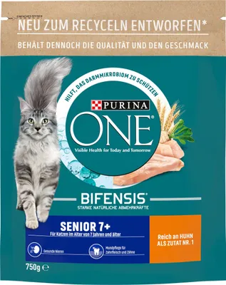 Produktbild von PURINA ONE BIFENSIS SENIOR 7+ Katzenfutter trocken, reich an Huhn, 1x750g (1x750g)