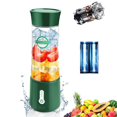 Produktbild von MODFU 500ml Tragbarer Mixer für Smoothies und Shakes,Mixer Smoothie Maker To Go,Mini Standmixer Tragbar mit 6-Klingen Edelstahl,Wiederaufladbarem Typ-C Portable Blender Mixer Shaker Slushy Maker ,Grün