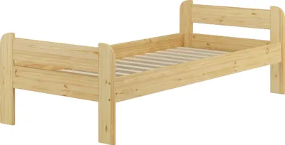 Produktbild von Bettrahmen Kieferbett natur 90x200 Einzelbett Massivholz-Bett Zubehör wählbar V-60.39-09Rollrost inkl.