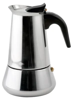 Espressokocher für 4 Tassen, Edelstahl, Silber, 10x10x17 cm