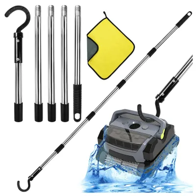 Immagine prodotto di Gancio per robot pulitore di piscine, con asta telescopica, 184 cm, accessori per la pulizia delle piscine