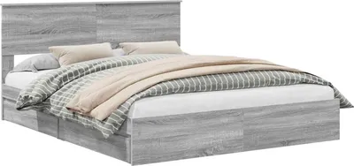 Obrázok produktu pre Úložná posteľ Sivý Sonoma 160 x 200 cm Kompozitné drevo