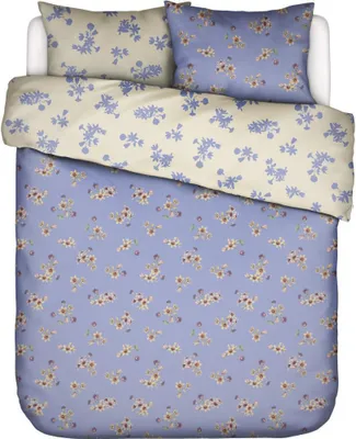 Produktbild von Essenza Bettwäsche-Garnitur Satin Fiora  Farbe Lavender blue Größe 200x200+2x80x80