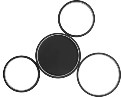 Produktbild von ZMH LED Deckenleuchte Schwarz Dimmbar mit Fernbedienung Wohnzimmer Modern Ring Design 4 Flammig 52W für Schlafzimmer Büro Kinderzimmer Esszimmer