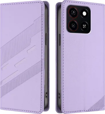 Produktbild von Hülle für ZTE Blade V70, Kunstleder Brieftaschen Handyhülle mit Kartenfach und Standfunktion Violett