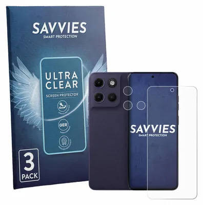Produktbild von 6x Für Motorola Moto G17 (Display+Kamera) Schutzfolie Savvies Displayschutz Display Schutz Folie Klar Transparent