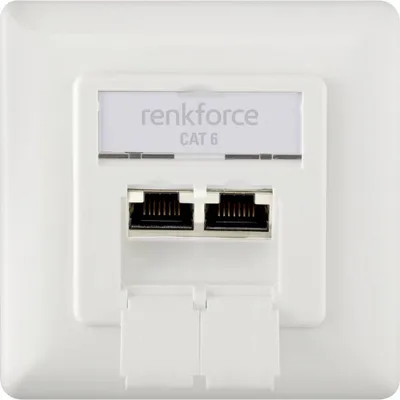Image de Renkforce Prise réseau encastrée Insert CAT 6 2 ports blanc pur