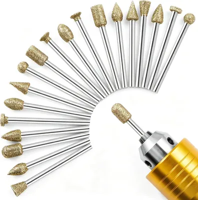Produktbild von Diamant Schleifscheiben Set 20-teilig, 1/8 Zoll Schaft, hochwertiges Material, fuer Gravieren
