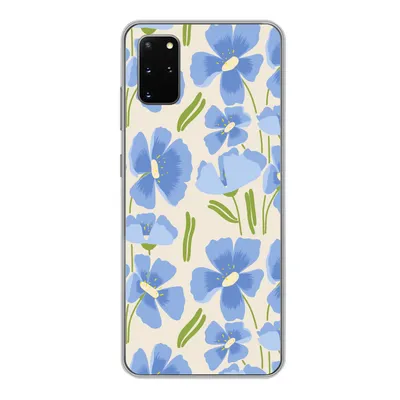 Produktbild von MuchoWow® Handyhülle Schutzhülle Hülle für Samsung Galaxy S20 Plus Blume - Blau - Muster Silikon Softcase Handy Hülle - Hartschale