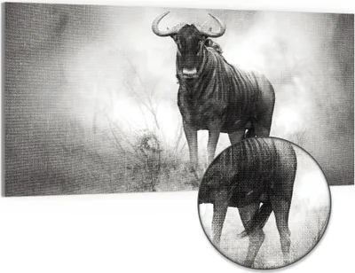 Produktbild von DEQORI Hybrid Leinwand Bild 100x50 cm 'Regenwächter' Wandbild Glas flach modern