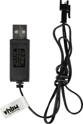 Produktbild von vhbw USB-Ladekabel für RC-Akkus mit SM-2P-Anschluss, RC-Modellbau Akkupacks - 60 cm 7,2 V