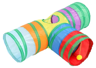 Produktbild von Faltbarer Katzentunnel für Katzen, Kaninchen und Kleintiere, langlebig und platzsparend, bunte Spielröhre für drinnen