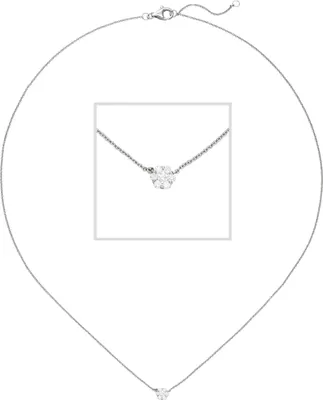 Produktbild von Collier 585 Gold Weißgold 7 Diamanten Brillanten 45 cm