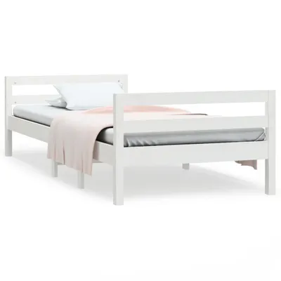 Produktbild von vidaXL Massivholzbett ohne Matratze Weiß 90x200 cm Kiefernholz