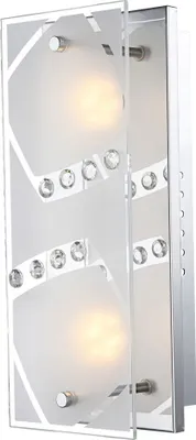 Produktbild von LED Wandlampe, Chrom, Glasplatte, Kristalle, L 30 cm