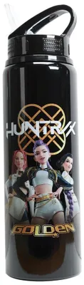 Zdjęcie produktu dla Butelka z klapką KPop Demon Hunters – złota