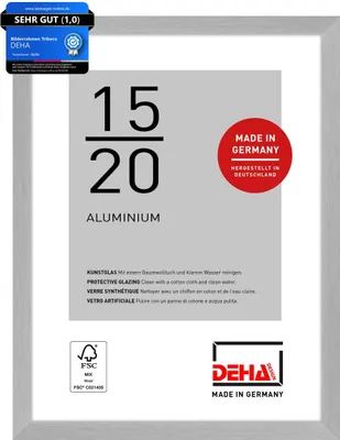 Produktbild von DEHA Design Aluminium Portraitrahmen Tribeca, 15x20 cm, Struktur Silber Matt