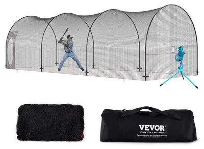 Zdjęcie produktu dla Profesjonalna Siatka Do Klatki Baseball Vevor 10X3.6X3M Z Ramą