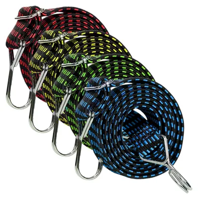 Produktbild von 4 Stück Spanngummis mit Haken, 1M verstellbar für Gepäck, Gummiseile für Sackkarre, Gepäckträger, Camping, Fahrrad, Motorrad, Auto, Ladungssicherung und Transportsicherung