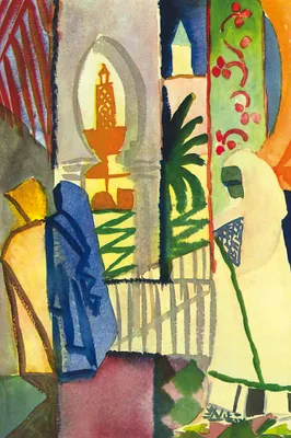 Produktbild von August Macke Kunstdruck Bild - In Der Tempelhalle, 1914 (120 x 80 cm)