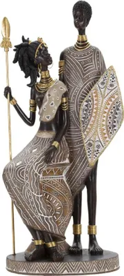 Produktbild von Mauro Ferretti Masai Figurenpaar 16,5x11,5x38 cm