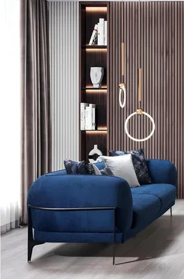 Immagine prodotto di Blu imbottito 3 posti reclinabili divani di design club divano lounge mobili