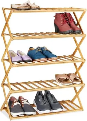 Produktbild von Faltbares Schuhregal aus Bambus