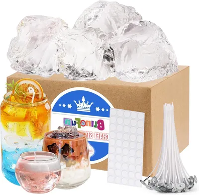Imagen del producto de Kit para hacer velas - Cera para velas - Haz tus propias velas - Kit de inicio completo - 104 piezas - Transparente
