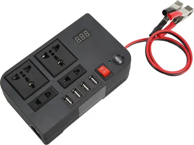 Obrázok produktu pre Transformátor prúdu, modifikovaná sínusová vlna, 12 V na 220–240 V, 600 W, čierny menič, univerzálny pre automobily