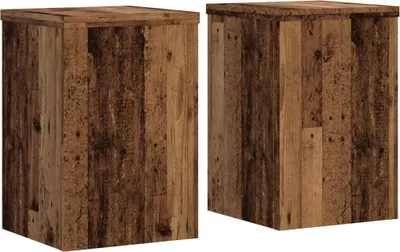 Produktbild von vidaXL Pflanzenständer 2 Stk. Altholz-Optik 25x25x35 cm Holzwerkstoff