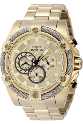 Produktbild von Invicta Bolt 48866 Herrenarmbanduhr - Quartz Bewegung - Edelstahl mit Goldenem Zifferblatt - 52 mm