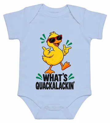 Produktbild von Whats Quackalackin Ente Sonnenbrille Cool Küken Lustig Badeente Duck Baby Body, Hellblau, 6/12