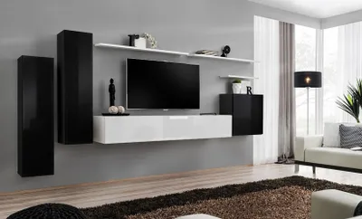 Zdjęcie produktu dla Ściana do salonu RIONATA 1 - czarno-biała
