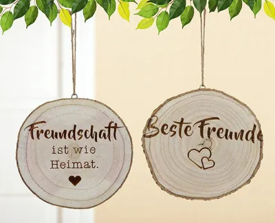 Produktbild von GILDE Holz Baumscheibe mit Spruch Beste Freunde
